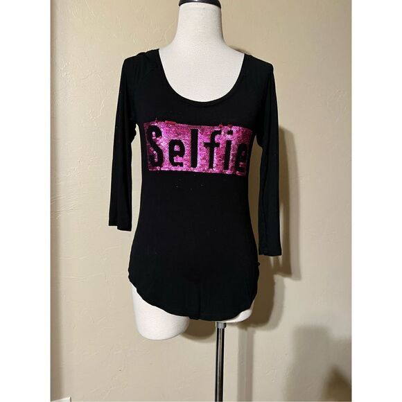 Juicy Couture Sequined Selfie Shirt Size Small - Picture 1 of 4